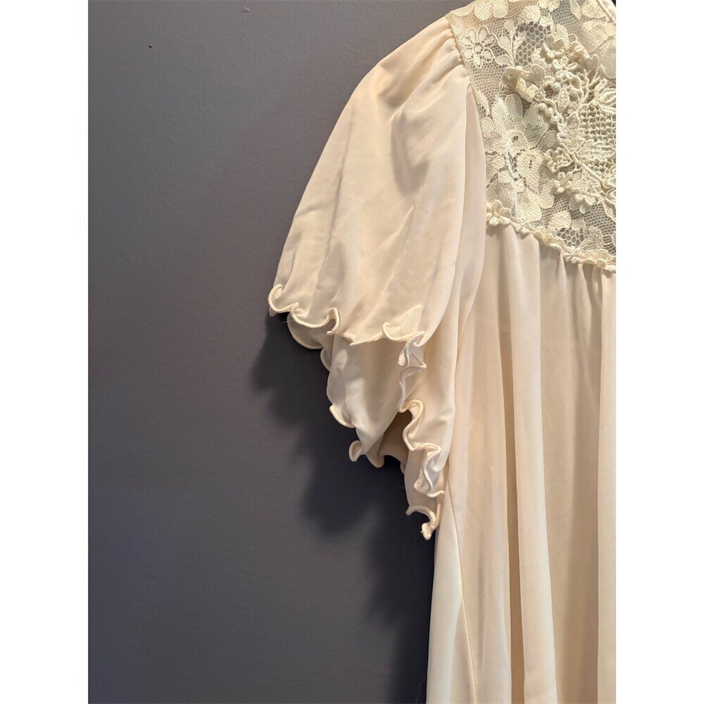 Miss Elaine Vintage Peignoir Nightgown Womens Size S Ivory Lace Romantic - Picture 3 of 8